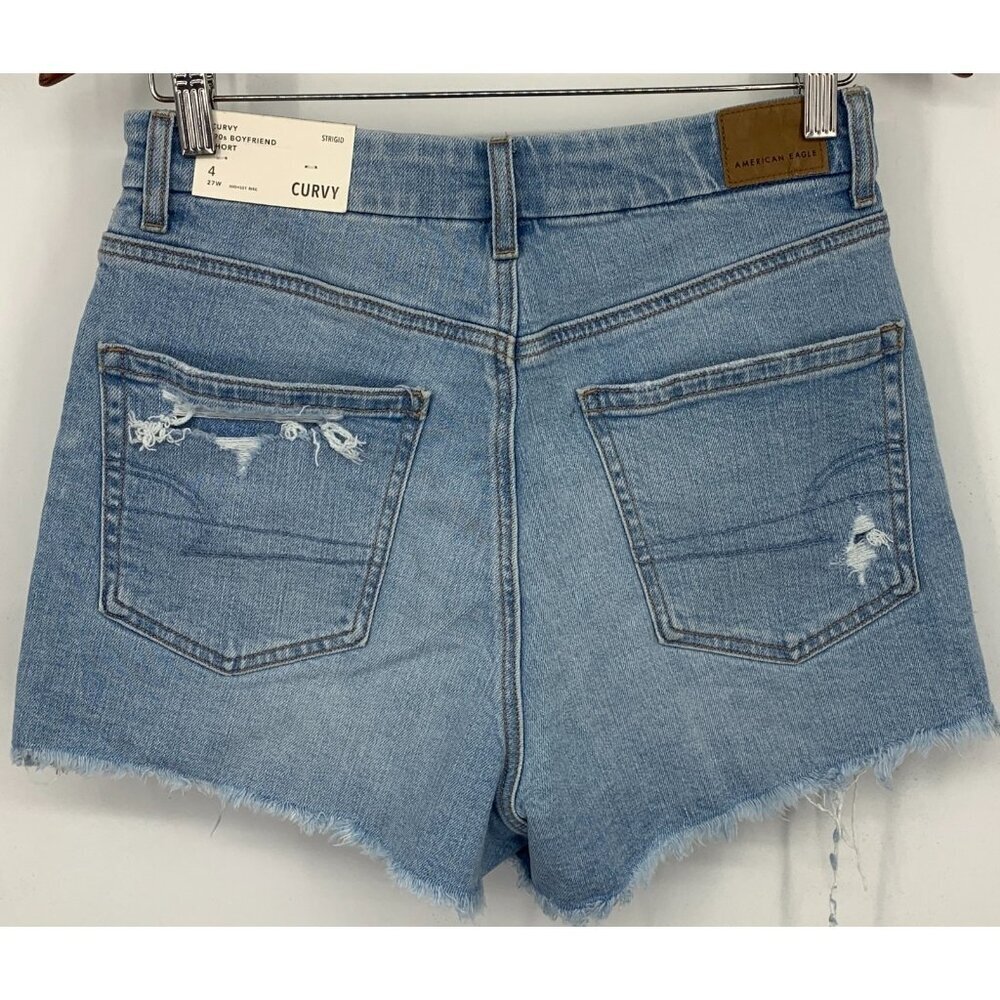 American Eagle Womens Denim Shorts Curvy 90's High Rise Light Wash Size 4 27 New - Picture 10 of 10